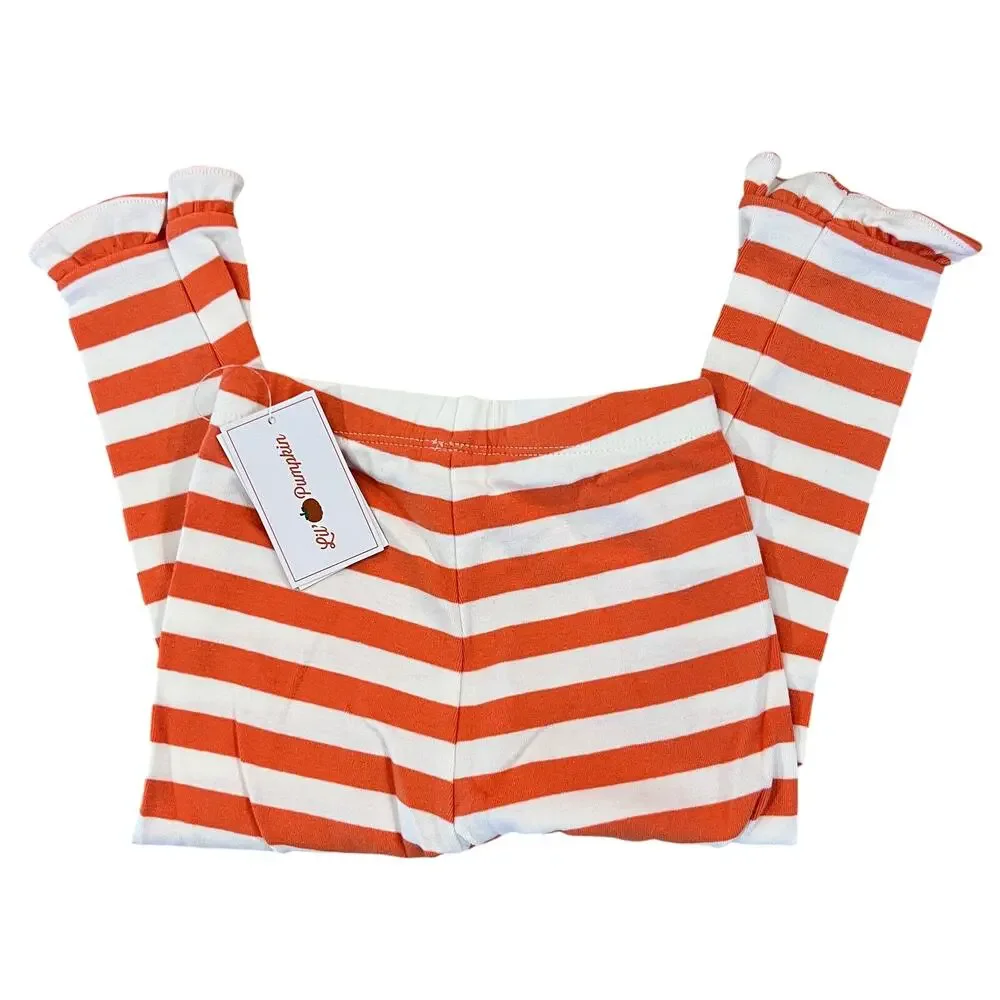 NWT Gymboree Orange & Ivory Striped Leggings & Halloween Layered Top - SIZE 2T